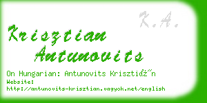 krisztian antunovits business card